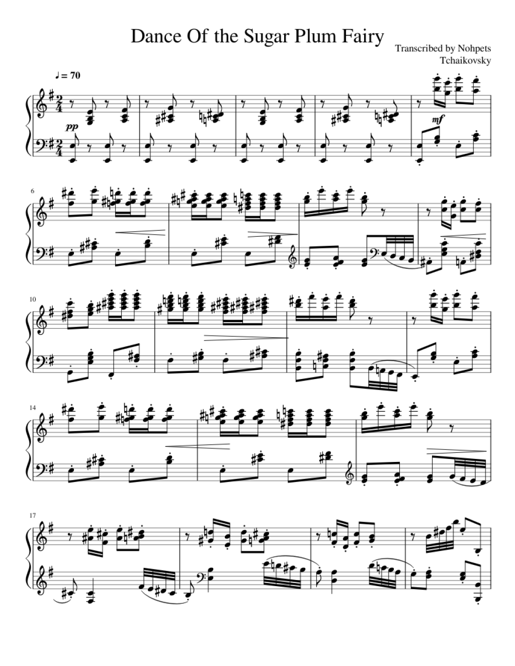 Picture of: Dance of the sugar plum fairy Sheet music for Piano (Solo